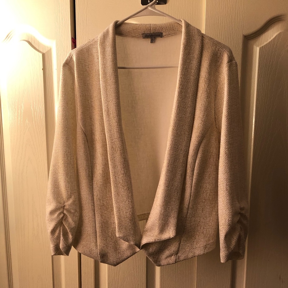 White blazer w/ gold shimmer from Charlotte Russe